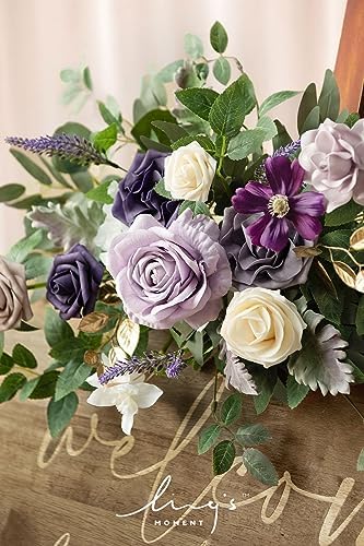 Lings Moment Lilac Purple Gold Artificial Flower Swag