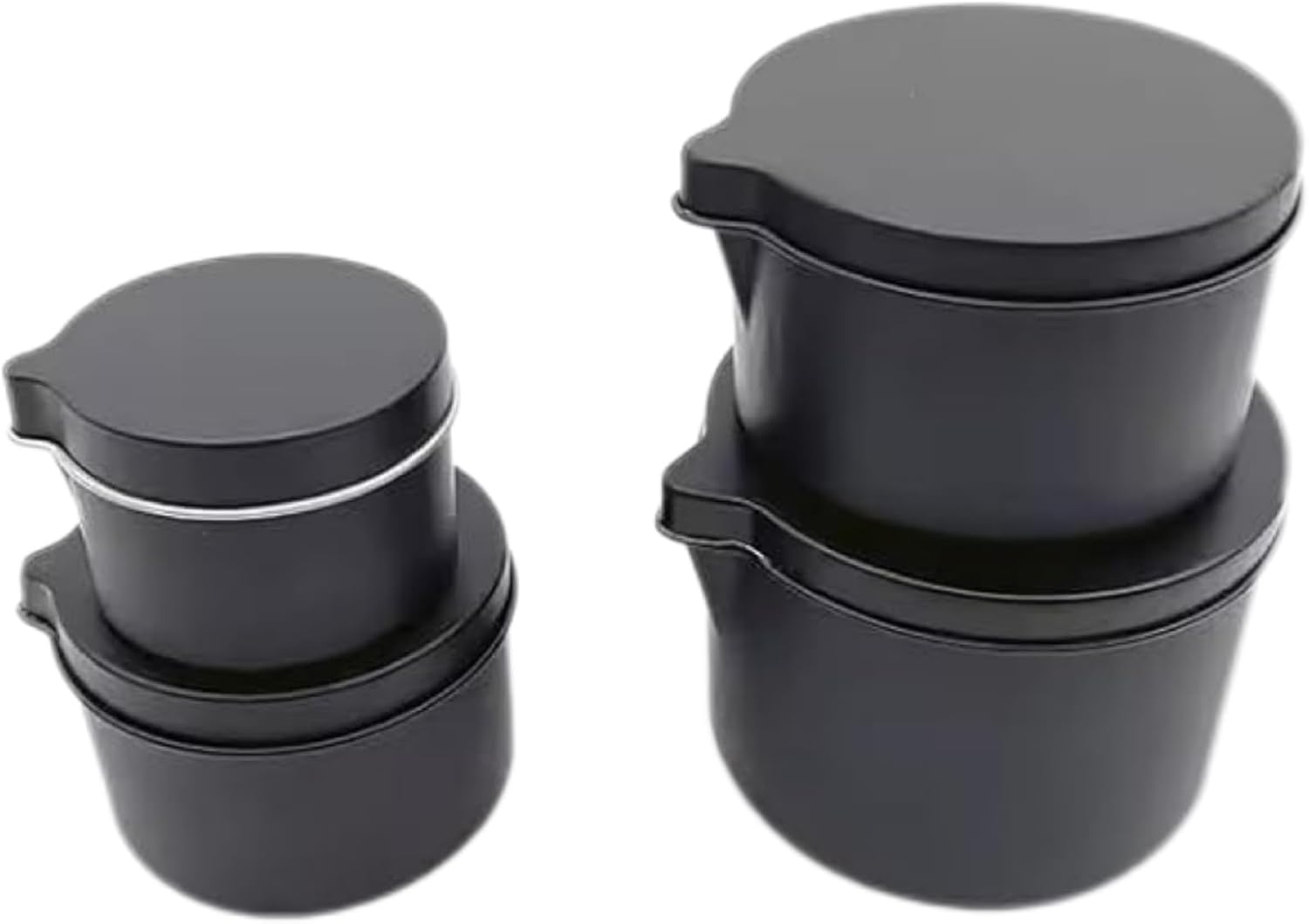 Ryaner 8-Piece Empty Massage Candle Tins Set with Pour Spout Lid - Black
