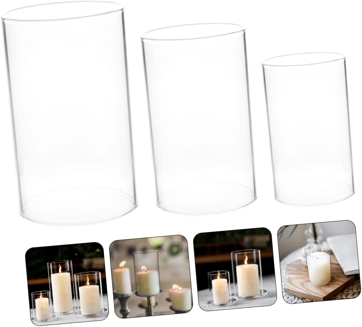 3pcs Boho Style Glass Candle Holders for Christmas Decor