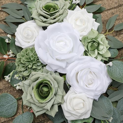 Ponatia Wedding Arch Flowers Pack of 2 Sage Green