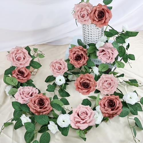 Pack of 2 Dusty Pink Artificial Rose Garlands 59 FT