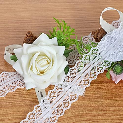 2 Pcs Simulated Rose Silk Wrist Corsage Wedding Accessory