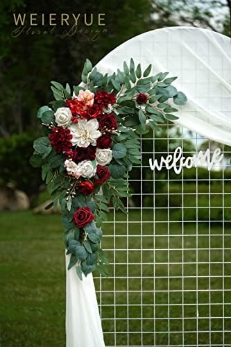 Burgundy Wedding Arch Flowers Kit with Drape