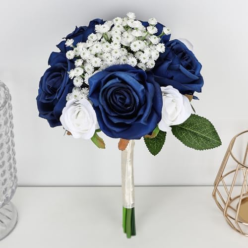 Wedding Bridesmaid Bouquets Set of 6 Royal Blue