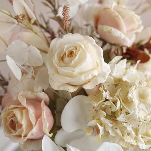 Autumn Rose Hydrangea Artificial Flower Bouquet White