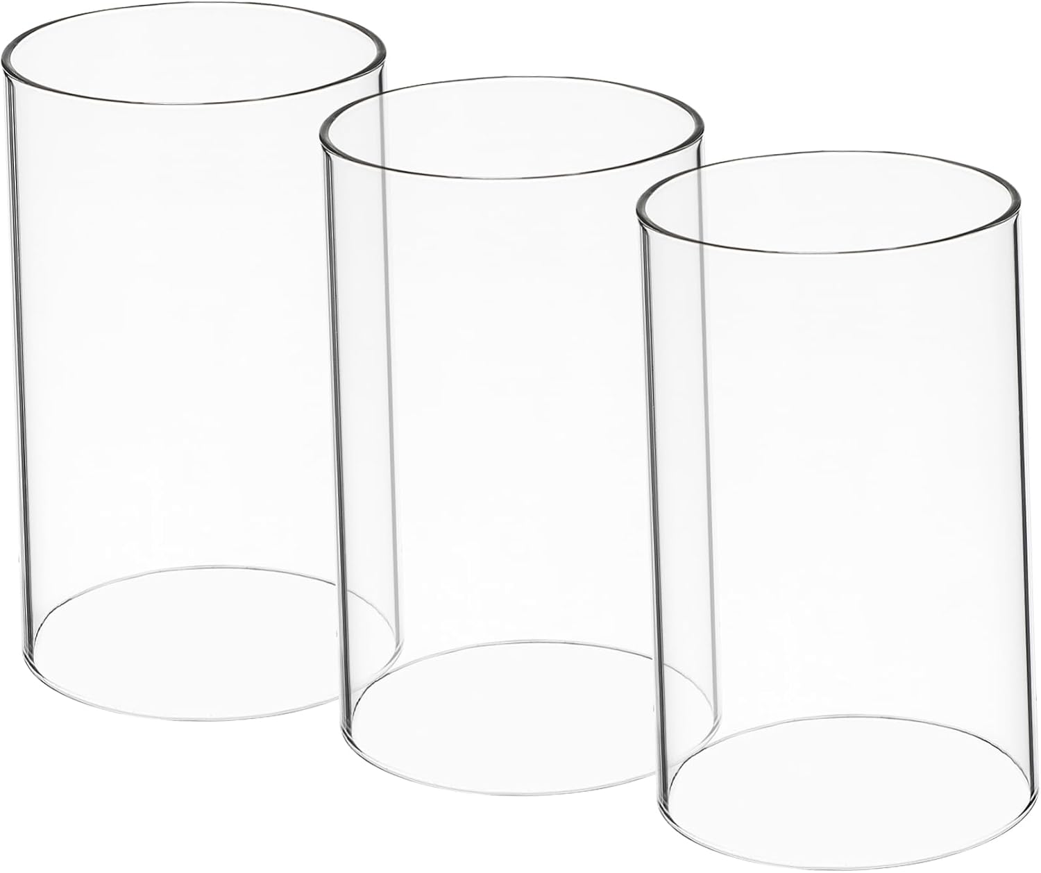 Large Windproof Glass Candle Shades 3 Pcs Holder