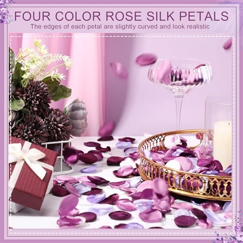 Tigeen 600 Pcs Artificial Rose Petals for Wedding Decor