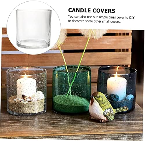 Zerodeko Simple Candle Protectors Glass Shades Windproof Holders