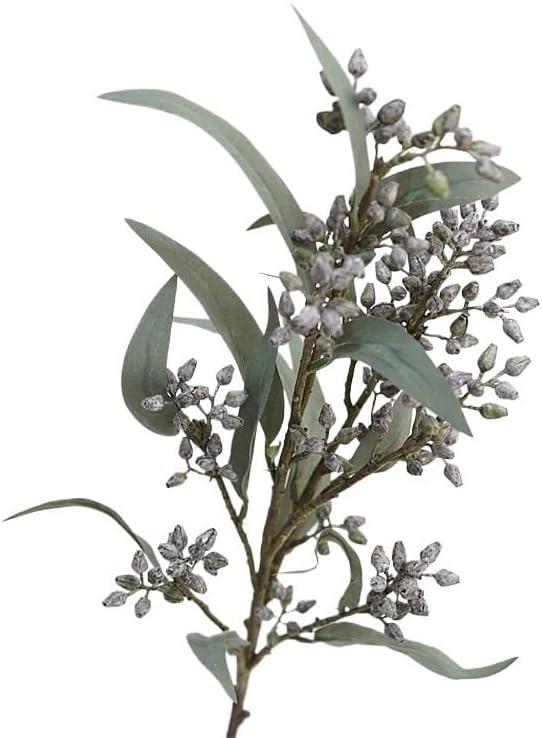 HUFFA Artificial Eucalyptus Flower Arrangement Blue