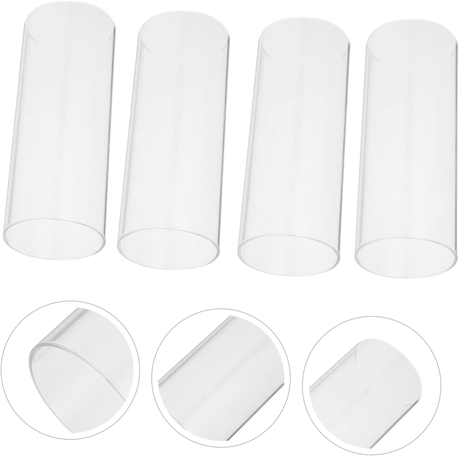 Luxshiny Clear Glass Candle Cups 4pcs Simple Decorative Holders