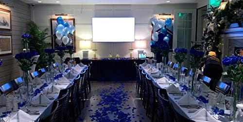 Royal Blue Silver Silk Rose Petals Artificial 1200Pcs Decor