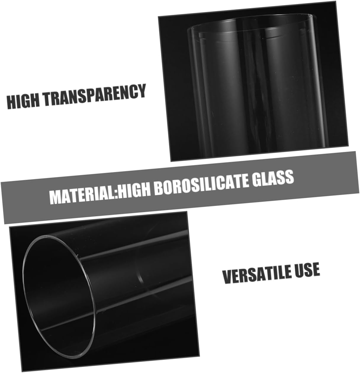 Zerodeko 4pcs Glass Candle Covers Windproof Cylinder Holders for Restaurants and Cafes