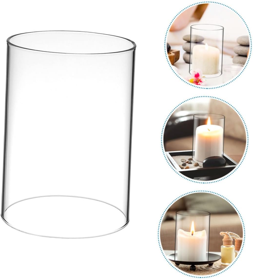 2pcs Glass Tealight Candle Shades Hurricane Style Decorative Holder Supplies