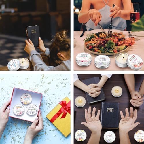 36 Set Bible Verse Scented Candle Tins with Lids
