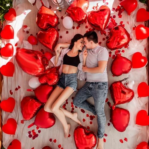Romantic Decoration Set with Rose Petals and Candles