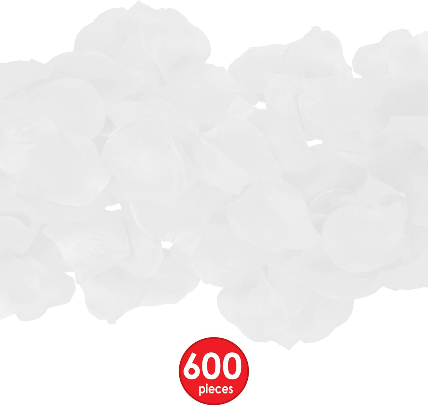 Beistle White Fabric Rose Petals 600 Count for Decorations