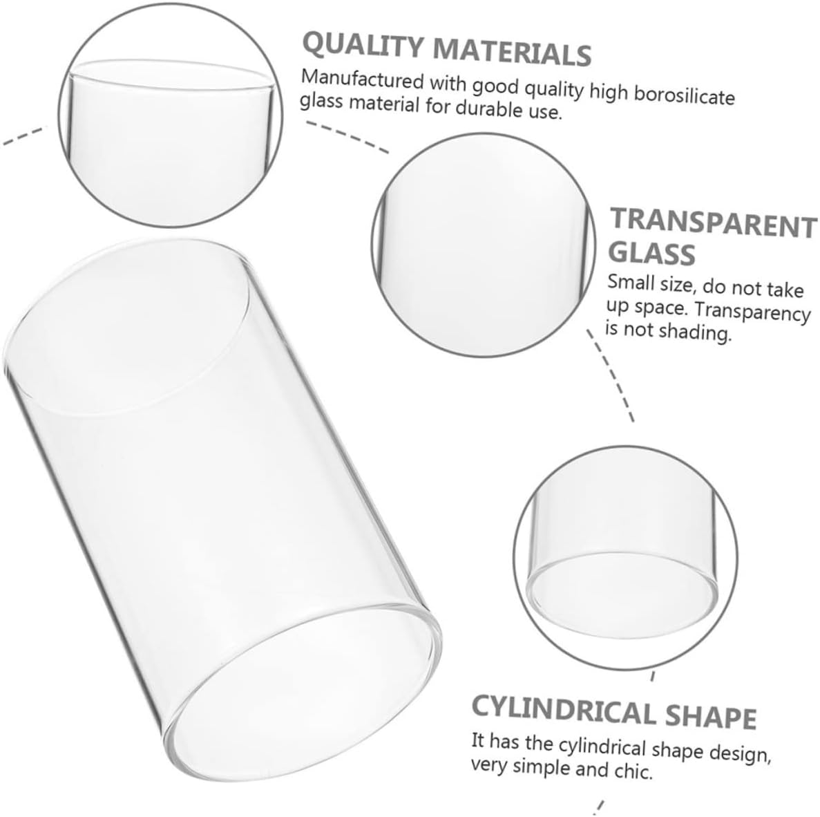 Zerodeko 4pcs Clear Glass Candle Covers