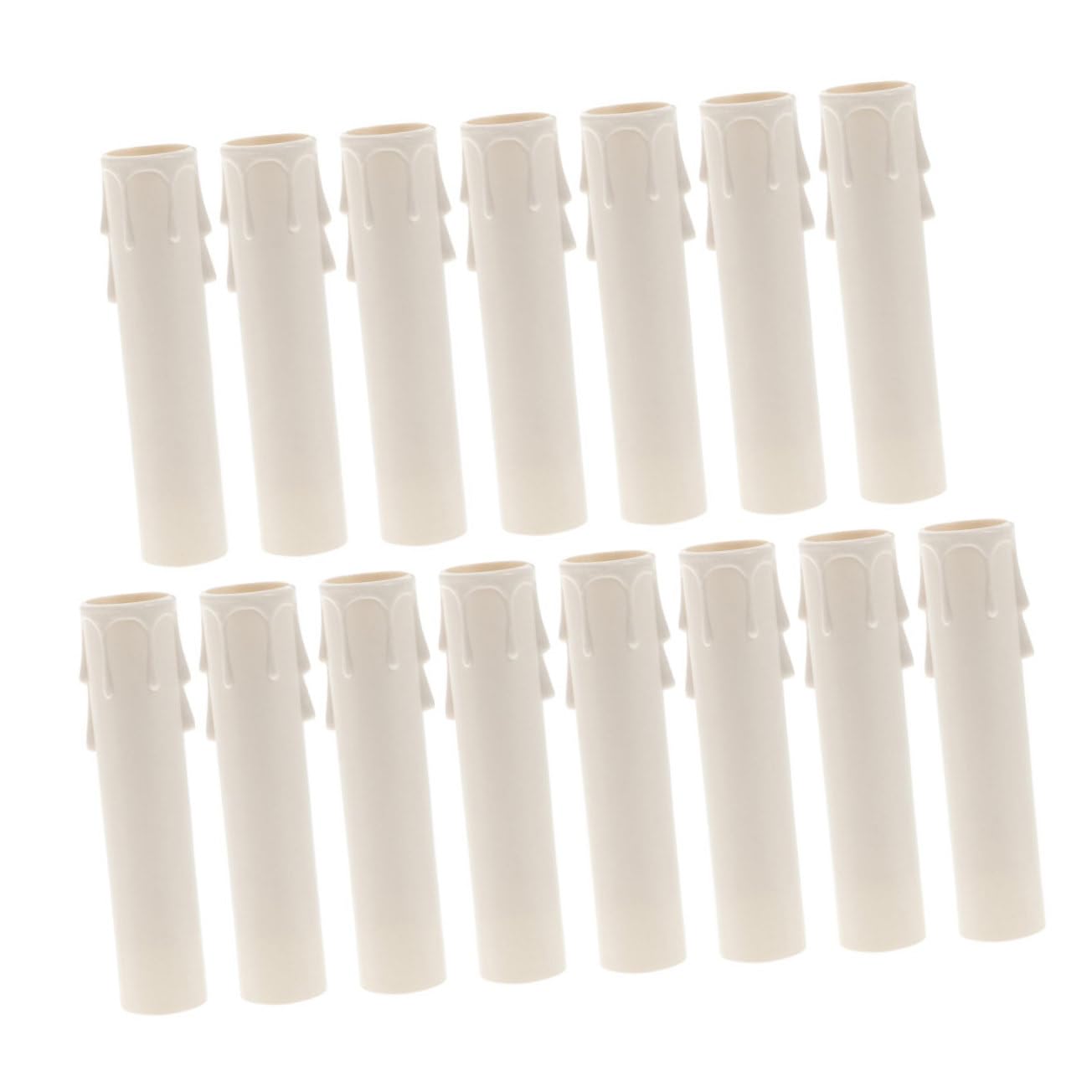 15pcs Elegant White Candle Sleeves for Chandeliers and Tall Candle Holders