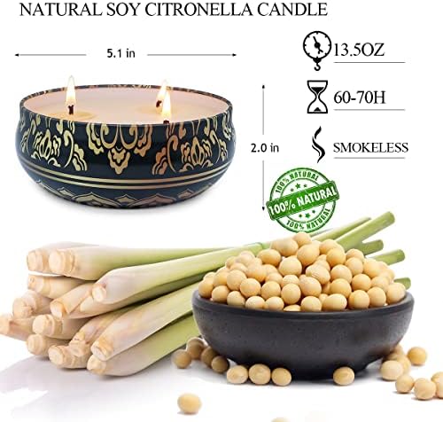 Niky 3-Pack Citronella Candles for Outdoor Indoor Use