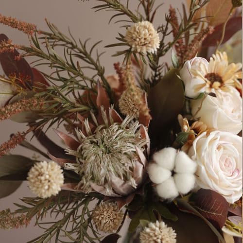 Artificial Flowers Autumn Rose Hydrangea Bouquet Handheld Decor