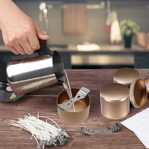 BBAXI 24PCS 4OZ Rose Gold Candle Tins for DIY Candles