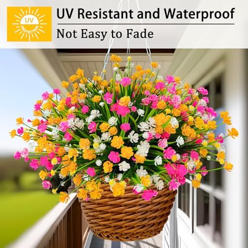 36 Pcs Artificial Flowers for Outdoor Decor