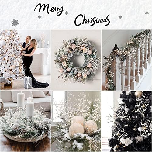 12 PCS Christmas Glitter Berry Stems 158 Inch