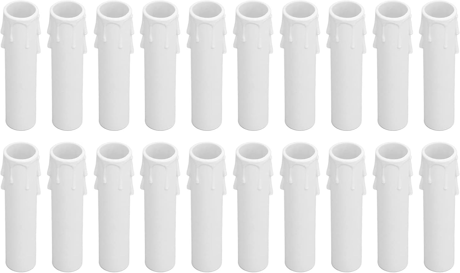 White Candle Covers 20pcs E12 Socket Sleeves for Chandeliers