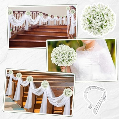 Riceshoot 34 Pcs Wedding Decor Set for Church Pew
