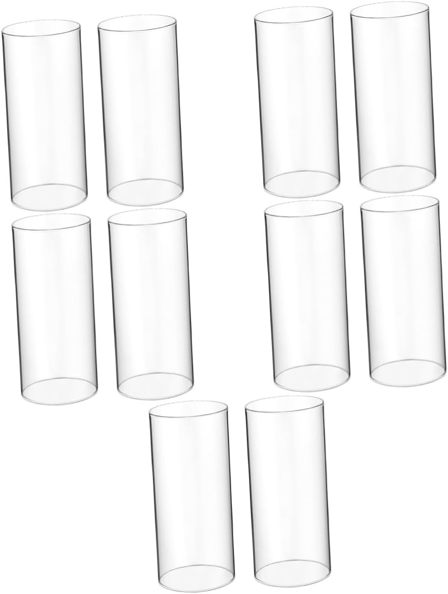 IMIKEYA 10pcs Clear Glass Candle Holder Sleeves