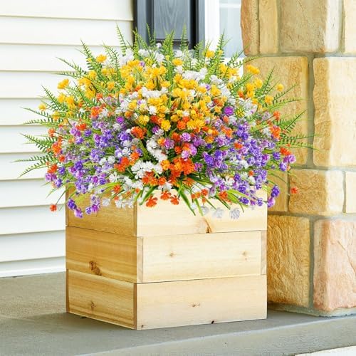 Uieke 24PCS Artificial Flowers for Outdoor Garden Decor