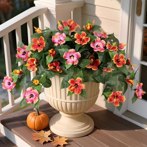 Hrobek Artificial Hibiscus Flowers 2PCS for Outdoor Decor