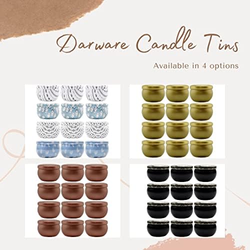 Darware Boho Metal Candle Tins 12 Pack 4 Designs