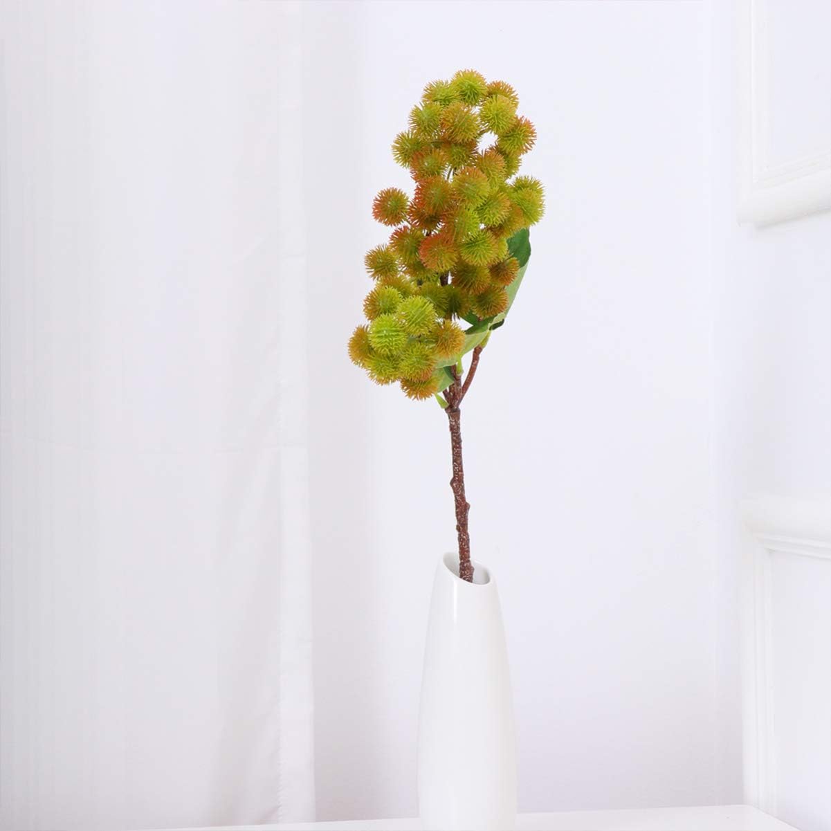 Cabilock Artificial Chestnut Fruit Decoration 1pc Dark Green
