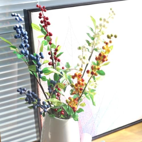 Valcatch Artificial Berries White Lifelike Faux Fruit
