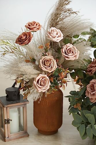 Artificial Dusty Rose Flowers 25pcs for Wedding Centerpieces