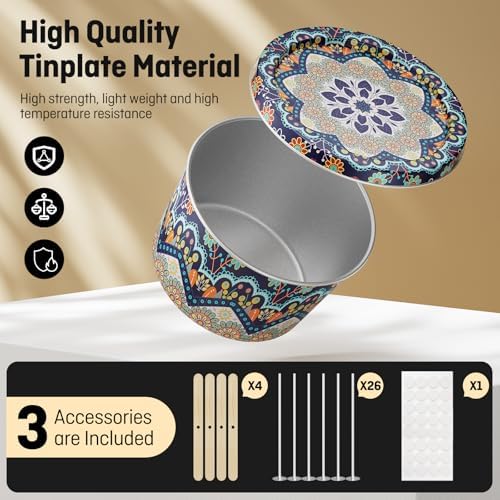 Nexuraze 24-Pack Candle Tins with Lids and Wicks