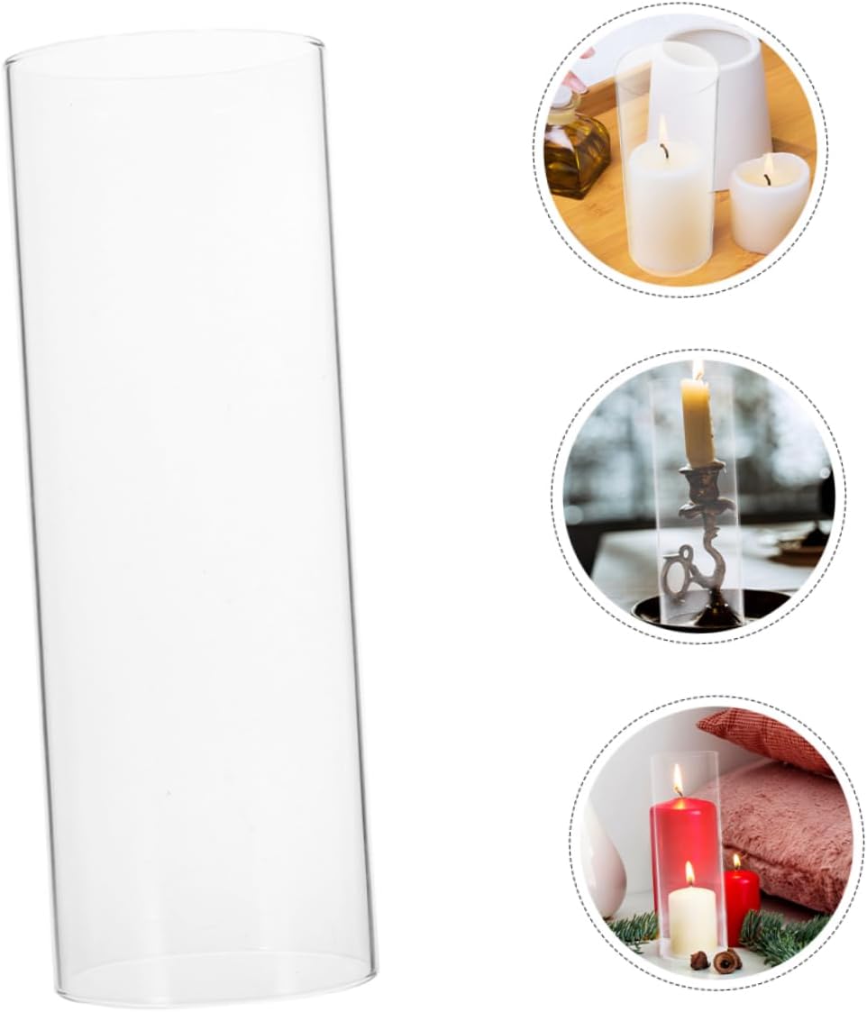 Vintage Glass Candle Holder Tealight Windproof Lampshade