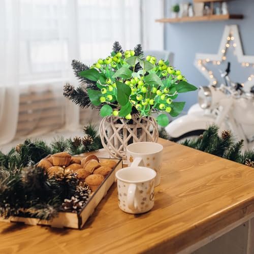 4 Pcs Artificial Red Berry Christmas Decor Stems