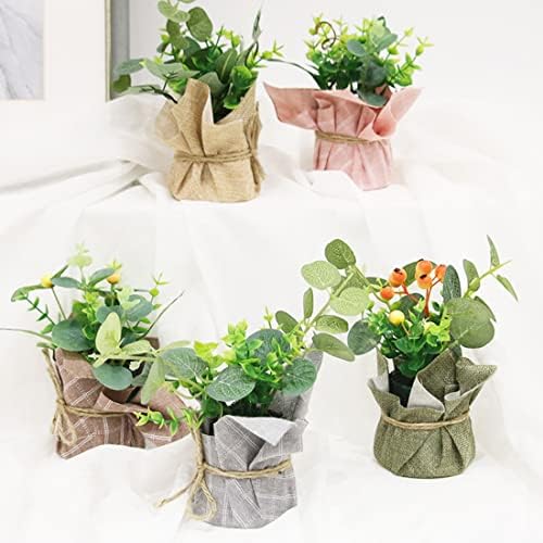 FUNAT Artificial Flower Pot Grey Office Home Decor