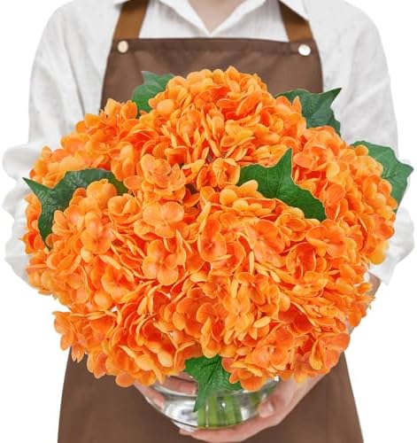 Serwalin Real Touch Hydrangea Artificial Flowers 21in Long Stems