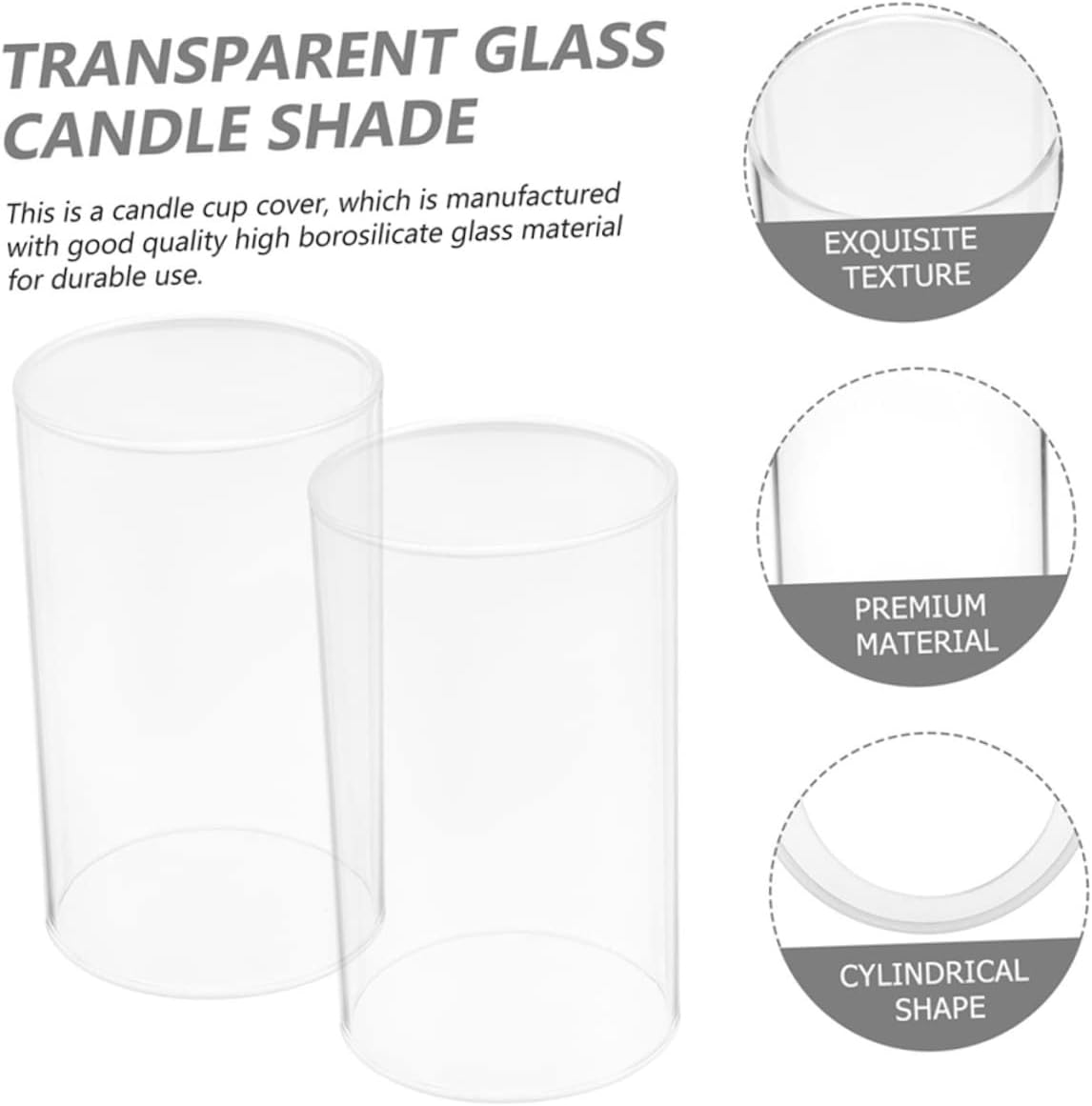 PRETYZOOM 2pcs Windproof Candle Covers for Dining Room Decor