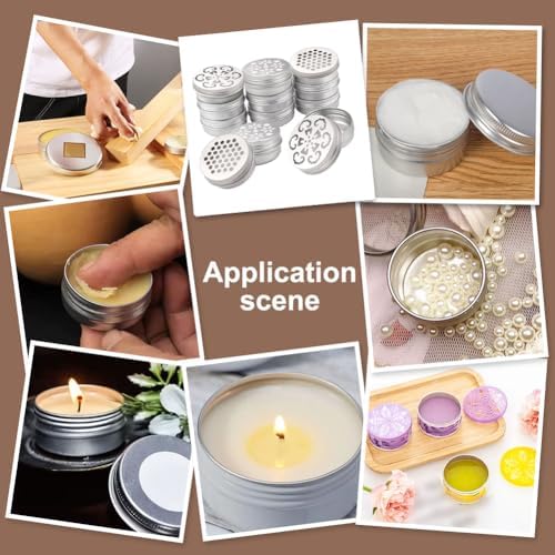 PH PandaHall 12pcs Aluminium Tins with Hollow Lids