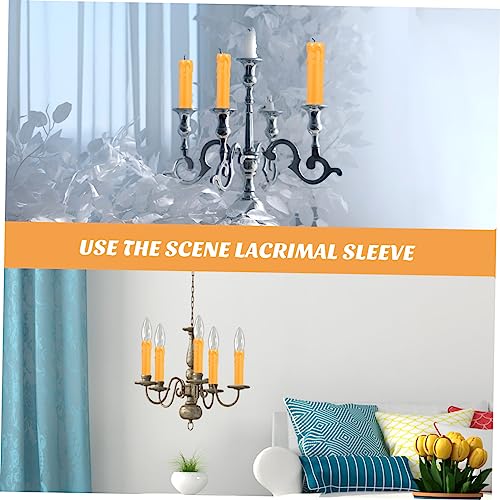 20pcs Lightweight Plastic Candle Sleeves with Drip Design for Home and Events