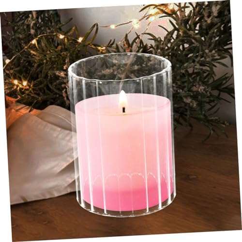 MAGICLULU Clear Glass Candle Holder Sleeve for Pillar and Taper Candles