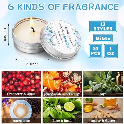 36 Set Bible Verse Scented Candle Tins with Lids