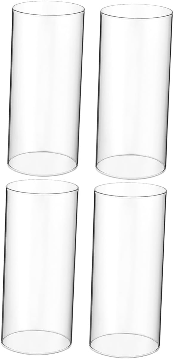 PRETYZOOM 4pcs Glass Candle Holder Sleeve Decorative Shades
