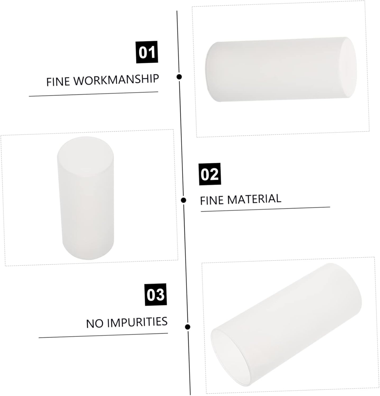 6pcs White Cylindrical Candle Protection Covers for Electric Candles