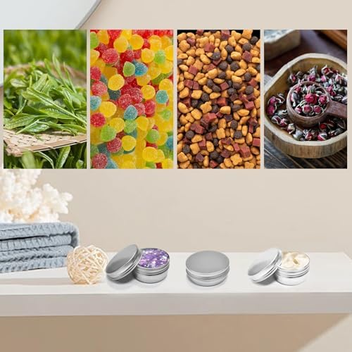 48 Pack 4 oz Silver Aluminum Tin Cans with Screw Lid