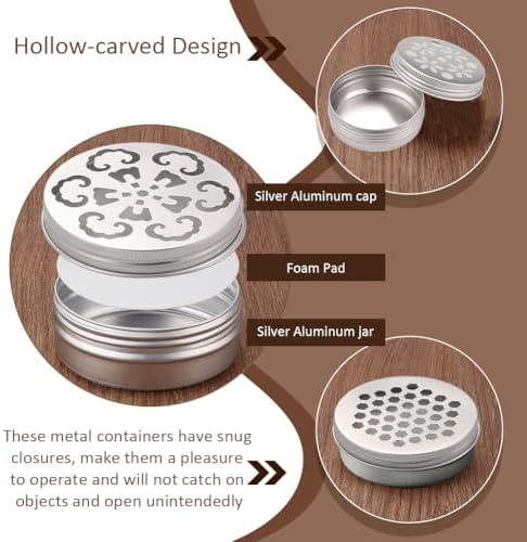 PH PandaHall 12pcs Aluminium Tins with Hollow Lids
